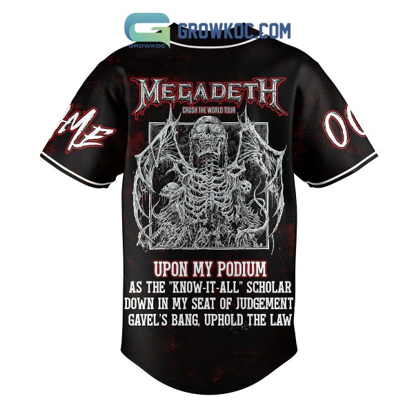 Megadeth Upon My Podium Personalized Baseball Jersey
