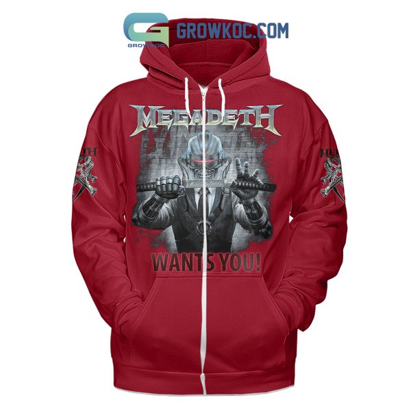 Megadeth Wants You Red Design Hoodie Shirts