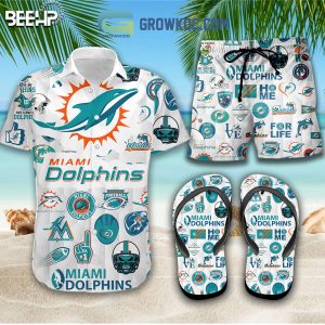 Miami Dolphins Hawaiian Shirts And Shorts With Flip Flop
