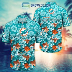 Miami Dolphins Hibiscus Summer Flower Hawaiian Shirt
