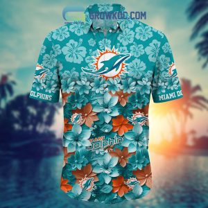 Miami Dolphins Hibiscus Summer Flower Hawaiian Shirt