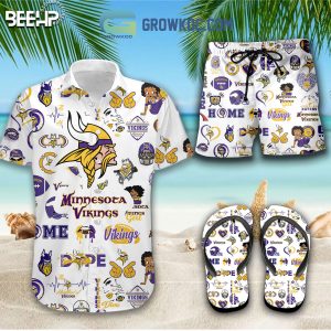 Minnesota Vikings Hawaiian Shirts And Shorts With Flip Flop