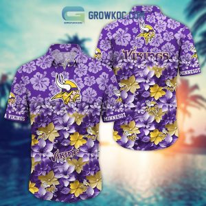 Minnesota Vikings Hibiscus Summer Flower Hawaiian Shirt