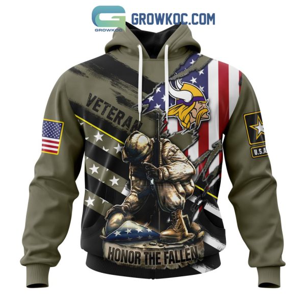 Minnesota Vikings NFL Veterans Honor The Fallen Personalized Hoodie T Shirt