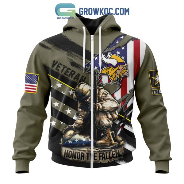 Minnesota Vikings NFL Veterans Honor The Fallen Personalized Hoodie T Shirt