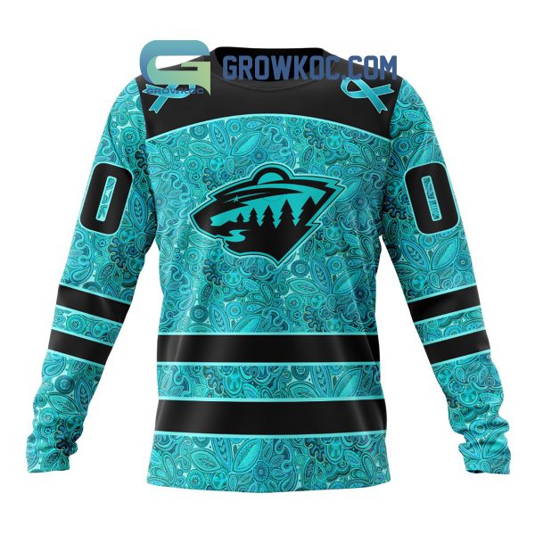 Minnesota Wild Fight Ovarian Cancer Personalized Hoodie Shirts