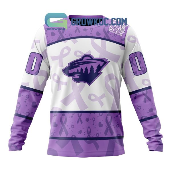 Minnesota Wild Lavender Fight Cancer Personalized Hoodie Shirts