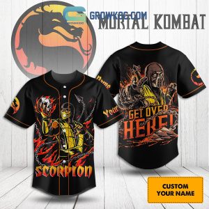 Scorpion Mortal Kombat Get Over Here Fatality Personalized Baseball Jersey