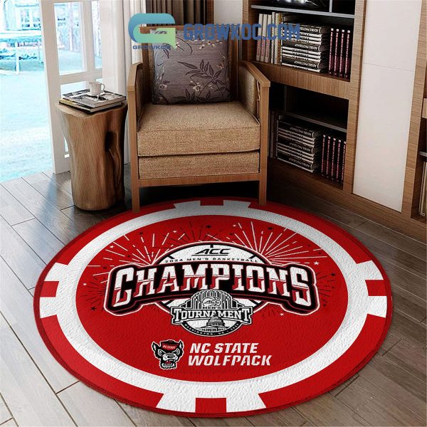 NC State Wolfpack 2024 ACC Men’s Basketball Champions Accomplish Greatness Round Rug