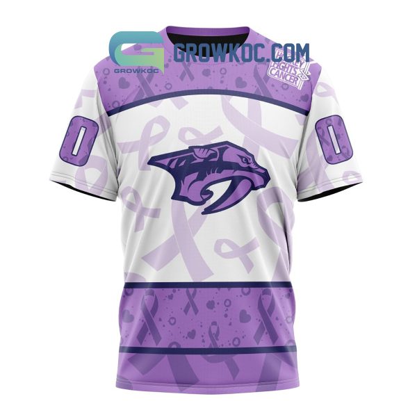 Nashville Predators Lavender Fight Cancer Personalized Hoodie Shirts