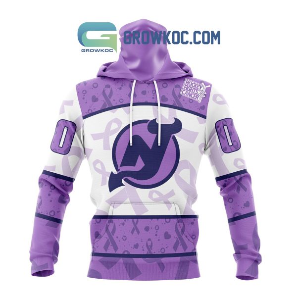 New Jersey Devils Lavender Fight Cancer Personalized Hoodie Shirts