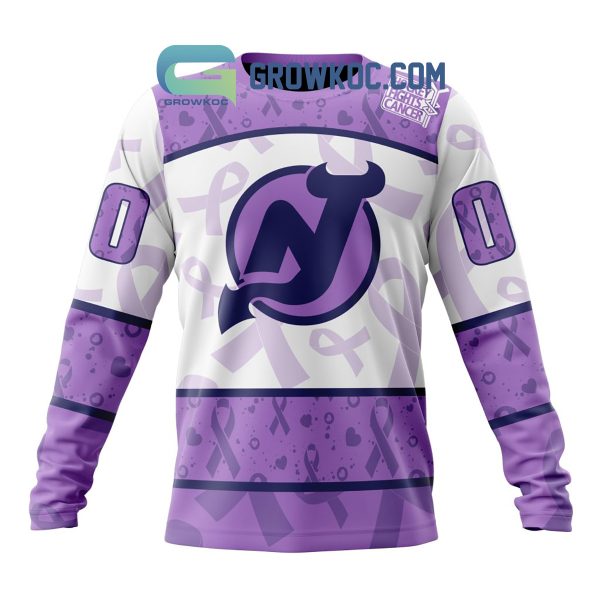 New Jersey Devils Lavender Fight Cancer Personalized Hoodie Shirts