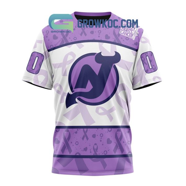 New Jersey Devils Lavender Fight Cancer Personalized Hoodie Shirts