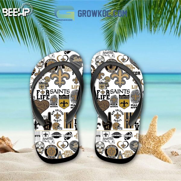New Orleans Saints Hawaiian Shirts And Shorts With Flip Flop