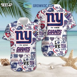 New York Giants Hawaiian Shirts And Shorts With Flip Flop