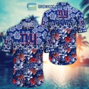 New York Giants Hibiscus Summer Flower Hawaiian Shirt