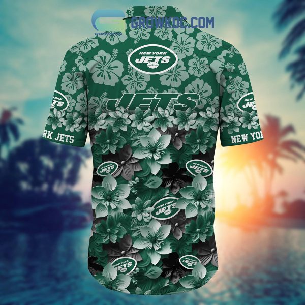 New York Jets Hibiscus Summer Flower Hawaiian Shirt