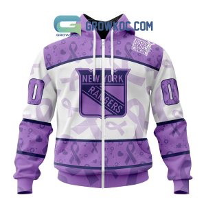 New York Rangers Lavender Fight Cancer Personalized Hoodie Shirts