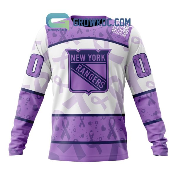 New York Rangers Lavender Fight Cancer Personalized Hoodie Shirts