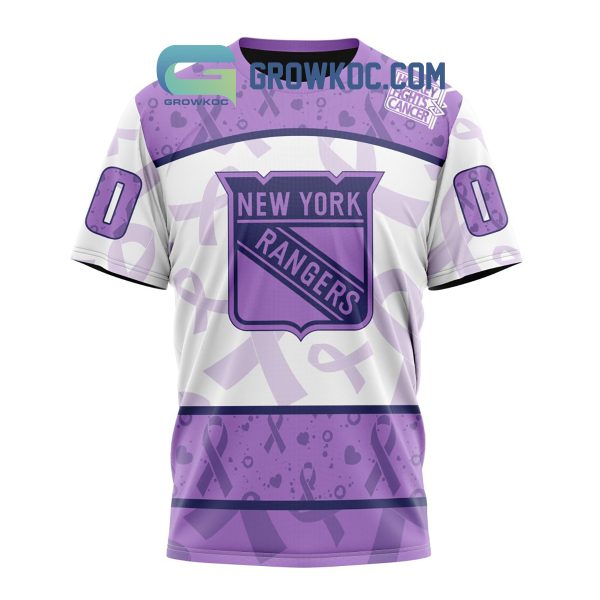 New York Rangers Lavender Fight Cancer Personalized Hoodie Shirts