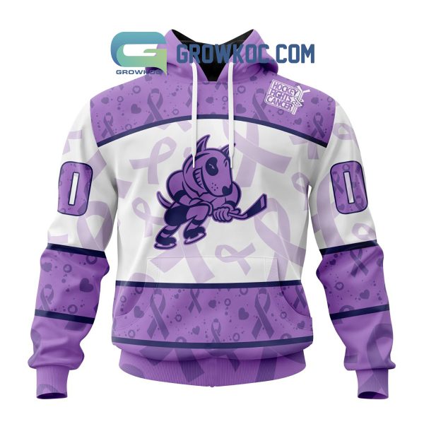 Niagara IceDogs Lavender Fight Cancer Personalized Hoodie Shirts