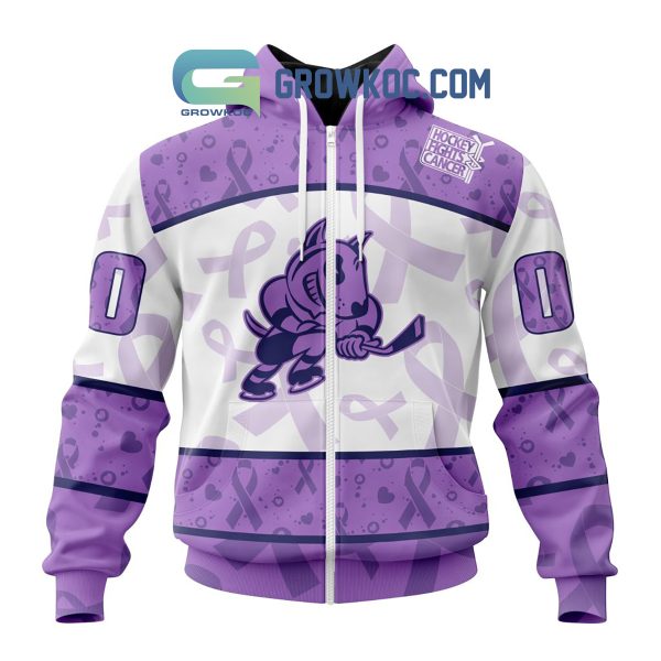 Niagara IceDogs Lavender Fight Cancer Personalized Hoodie Shirts