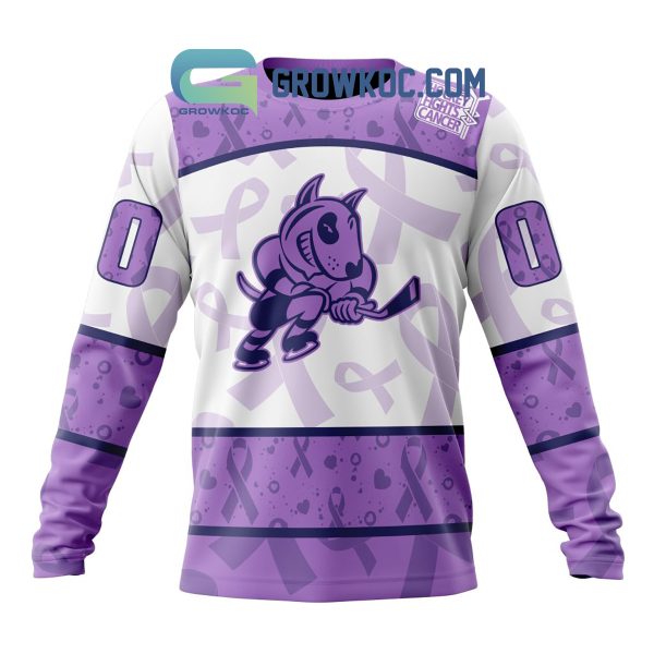 Niagara IceDogs Lavender Fight Cancer Personalized Hoodie Shirts