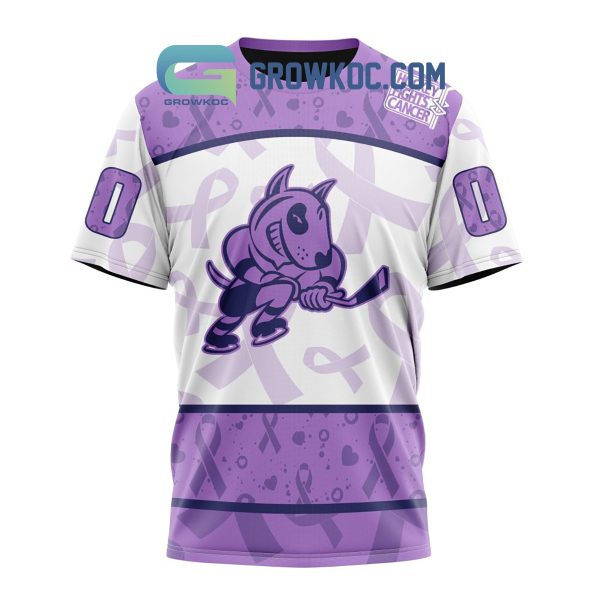 Niagara IceDogs Lavender Fight Cancer Personalized Hoodie Shirts