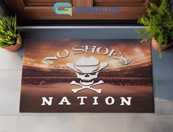 No Shoes Nation Fan White Design Doormat