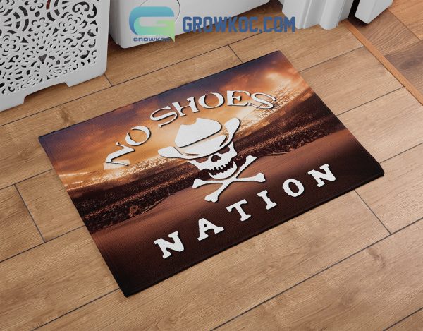 No Shoes Nation Fan White Design Doormat