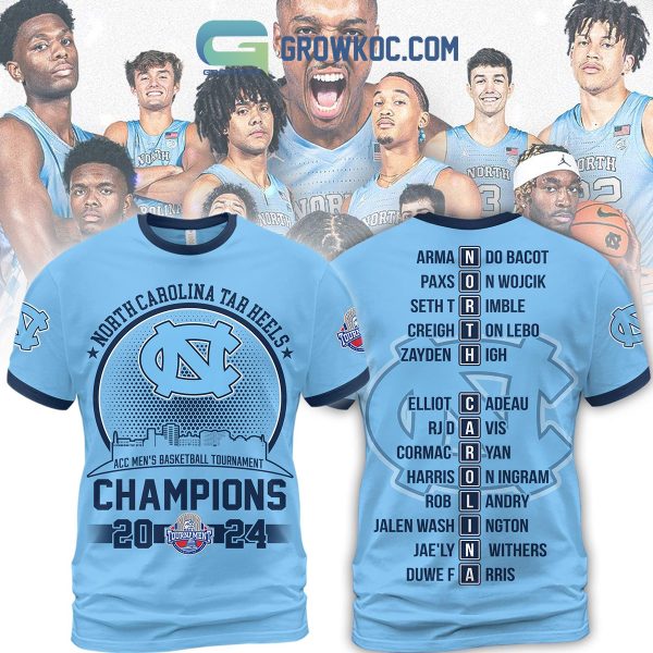North Carolina Tar Heels ACC Men’s Basketball Tournament Champions 2024 Hoodie T Shirt