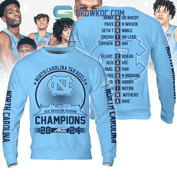 North Carolina Tar Heels ACC Regular Season Champions 2024 Blue Hoodie Shirts