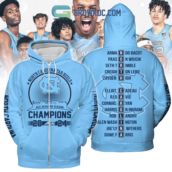 North Carolina Tar Heels ACC Regular Season Champions 2024 Blue Hoodie Shirts