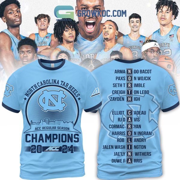 North Carolina Tar Heels ACC Regular Season Champions 2024 Blue Hoodie Shirts