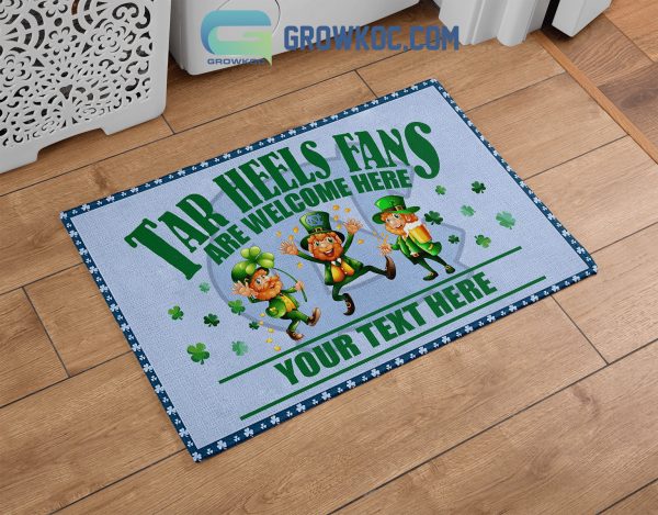 North Carolina Tar Heels Fans Are Welcome Here St. Patrick’s Day Personalized Doormat