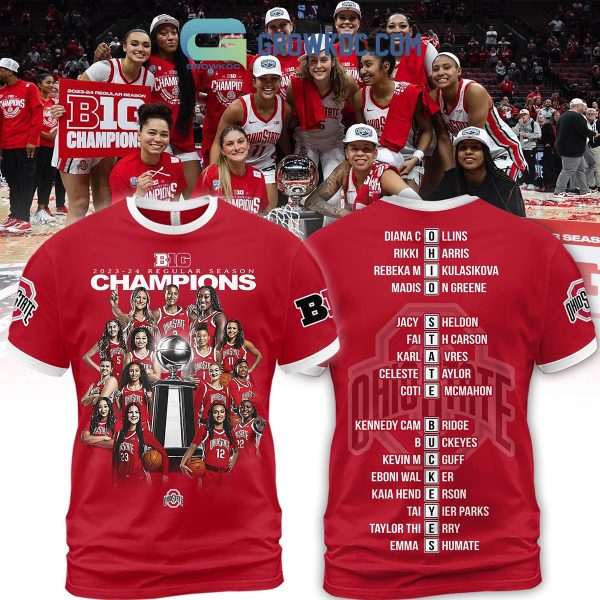 Ohio State Buckeyes Big Ten Regular Season Champions Women’s Basketball 2023 2024 Hoodie T Shirt