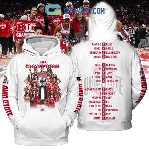 Ohio State Buckeyes Big Ten Regular Season Champions Women’s Basketball 2023 2024 White Design Hoodie T Shirt