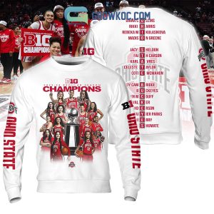 Ohio State Buckeyes Big Ten Regular Season Champions Women’s Basketball 2023 2024 White Design Hoodie T Shirt
