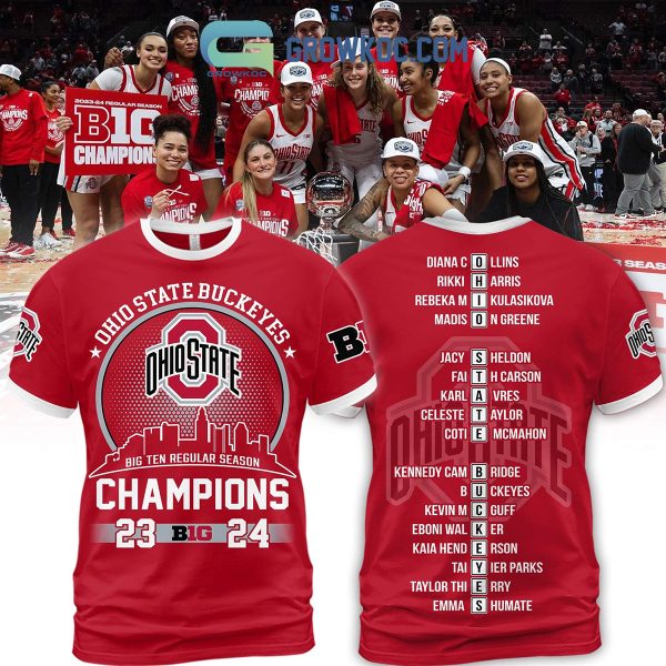 Ohio State Buckeyes Women’s Basketball Champions 2023 2024 Big Ten Regular Season Hoodie T Shirt
