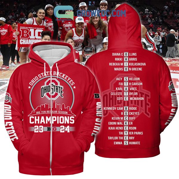 Ohio State Buckeyes Women’s Basketball Champions 2023 2024 Big Ten Regular Season Hoodie T Shirt
