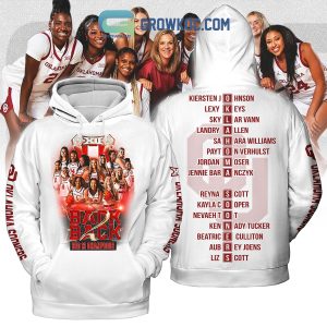Oklahoma Sooners Back 2 Back Big 12 Champions Women’s Basketball White Design Hoodie T Shirt
