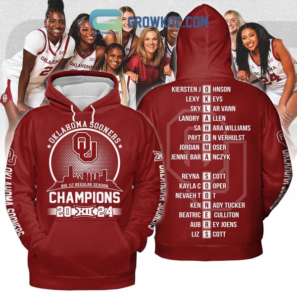 Oklahoma Sooners Back 2 Back Big 12 Regular Season Champions 2024 Women’s Basketball Hoodie T Shirt