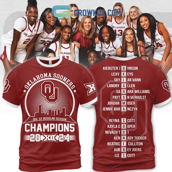 Oklahoma Sooners Back 2 Back Big 12 Regular Season Champions 2024 Women’s Basketball Hoodie T Shirt