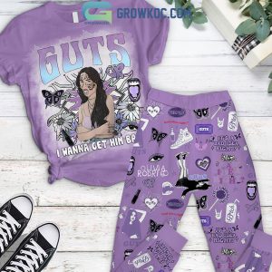 Olivia Rodrigo Guts I Wanna Get Him Back Purple Design Fleece Pajamas Set