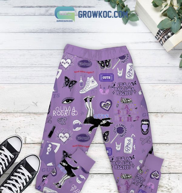 Olivia Rodrigo Guts I Wanna Get Him Back Purple Design Fleece Pajamas Set