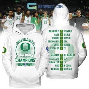 Oregon Ducks Pac 12 Men’s Basketball Champions 2024 White Design Hoodie T Shirt