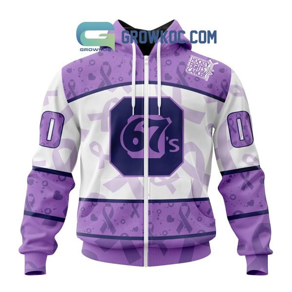 Ottawa 67s Lavender Fight Cancer Personalized Hoodie Shirts