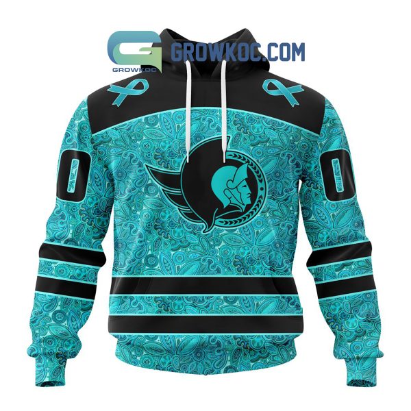 Ottawa Senators Fight Ovarian Cancer Personalized Hoodie Shirts