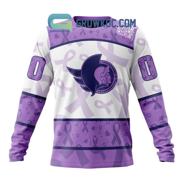 Ottawa Senators Lavender Fight Cancer Personalized Hoodie Shirts