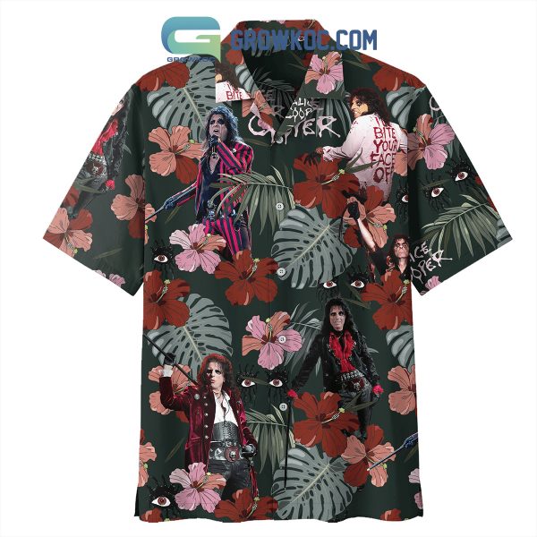 Palm Tree Coconut Monstera Hibiscus Alice Cooper Hawaiian Shirts